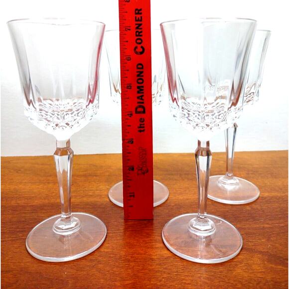 Set Of 4 St George American Heritage Lead Crystal Glasses Stemware Water Goblet - Picture 2 of 8